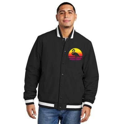 Flamingo Retro Style Vintage Insulated Varsity Jacket