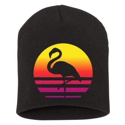 Flamingo Retro Style Vintage Short Acrylic Beanie