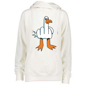 Funny Rude Seagull Womens Funnel Neck Pullover Hood