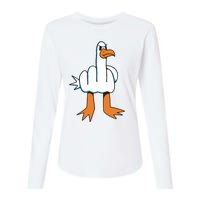 Funny Rude Seagull Womens Cotton Relaxed Long Sleeve T-Shirt