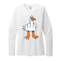 Funny Rude Seagull Womens CVC Long Sleeve Shirt