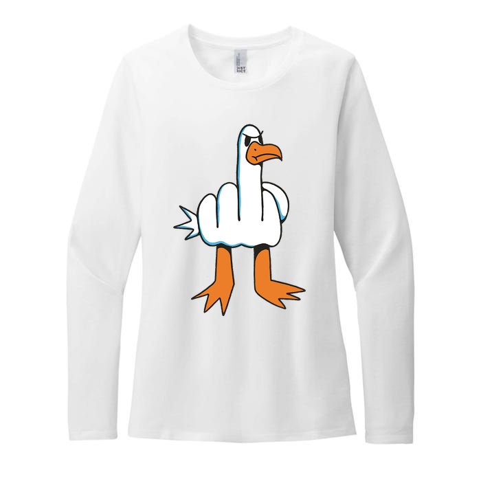 Funny Rude Seagull Womens CVC Long Sleeve Shirt