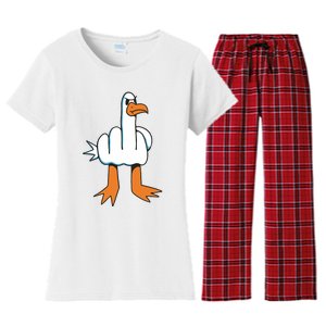 Funny Rude Seagull Women's Flannel Pajama Set