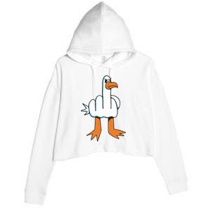 Funny Rude Seagull Crop Fleece Hoodie