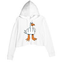 Funny Rude Seagull Crop Fleece Hoodie