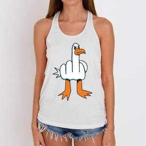 Funny Rude Seagull Women's Knotted Racerback Tank