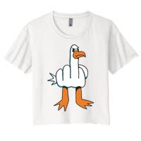 Funny Rude Seagull Women's Crop Top Tee