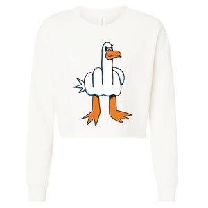 Funny Rude Seagull Cropped Pullover Crew