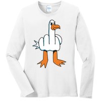 Funny Rude Seagull Ladies Long Sleeve Shirt