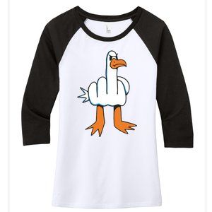 Funny Rude Seagull Women's Tri-Blend 3/4-Sleeve Raglan Shirt