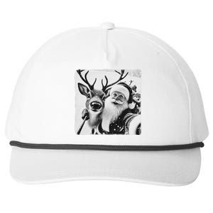 Funny Reindeer Selfie Christmas Santa Claus Xmas Cute Santa Snapback Five-Panel Rope Hat