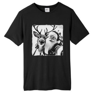 Funny Reindeer Selfie Christmas Santa Claus Xmas Cute Santa Tall Fusion ChromaSoft Performance T-Shirt