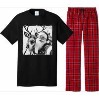 Funny Reindeer Selfie Christmas Santa Claus Xmas Cute Santa Pajama Set