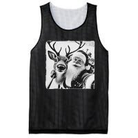 Funny Reindeer Selfie Christmas Santa Claus Xmas Cute Santa Mesh Reversible Basketball Jersey Tank