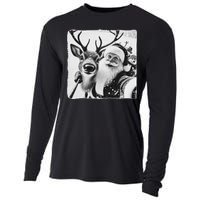 Funny Reindeer Selfie Christmas Santa Claus Xmas Cute Santa Cooling Performance Long Sleeve Crew