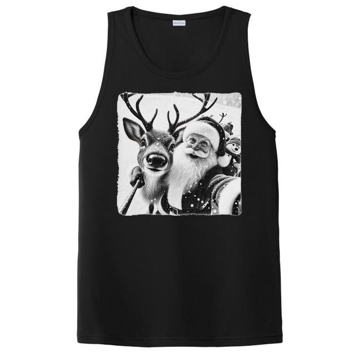 Funny Reindeer Selfie Christmas Santa Claus Xmas Cute Santa PosiCharge Competitor Tank