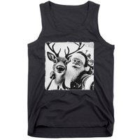 Funny Reindeer Selfie Christmas Santa Claus Xmas Cute Santa Tank Top