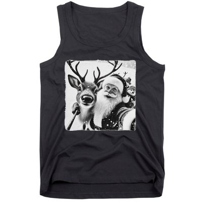 Funny Reindeer Selfie Christmas Santa Claus Xmas Cute Santa Tank Top