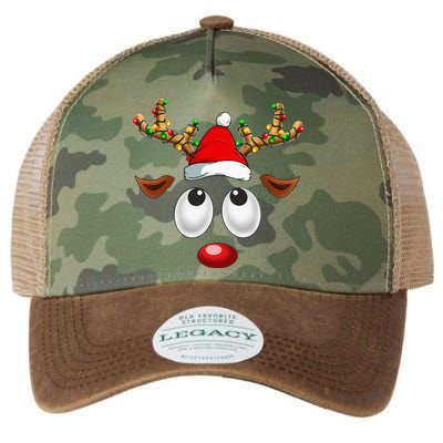 Festive Reindeer Santa Hat with Christmas Lights Legacy Tie Dye Trucker Hat