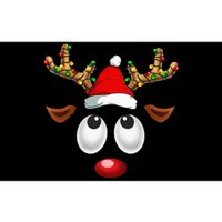 Festive Reindeer Santa Hat with Christmas Lights Bumper Sticker