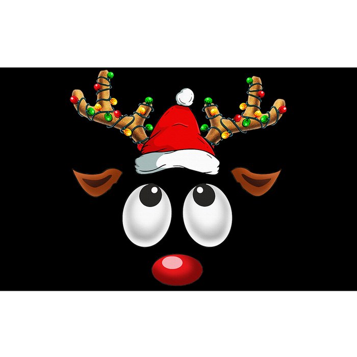 Festive Reindeer Santa Hat with Christmas Lights Bumper Sticker