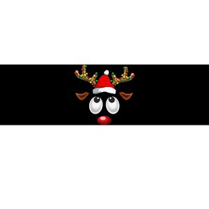 Festive Reindeer Santa Hat with Christmas Lights Bumper Sticker