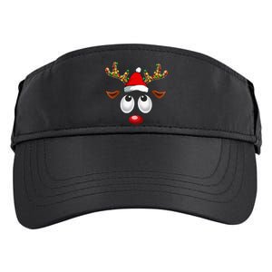 Festive Reindeer Santa Hat with Christmas Lights Adult Drive Performance Visor