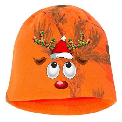 Festive Reindeer Santa Hat with Christmas Lights Kati - Camo Knit Beanie