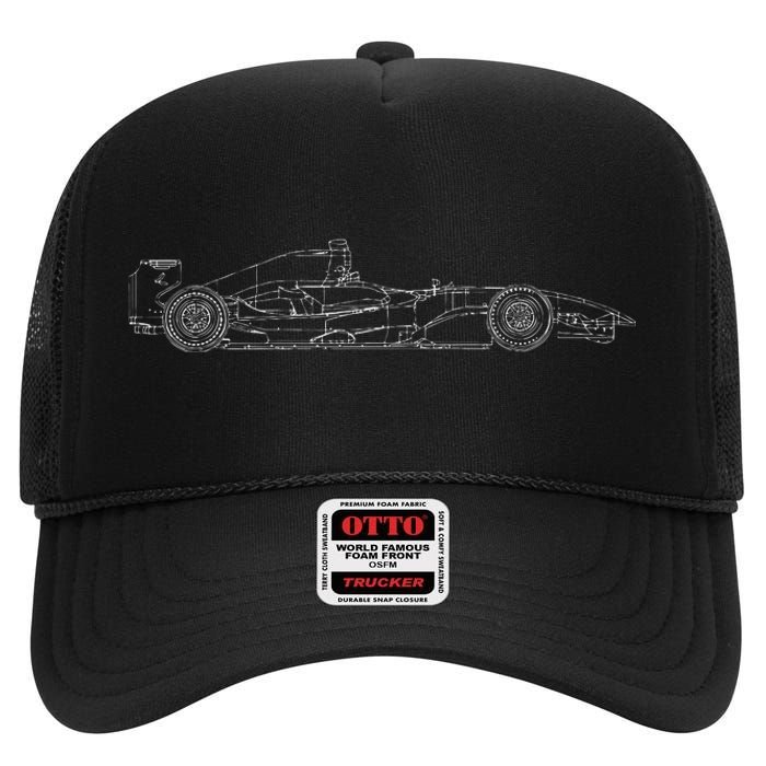 Formula Racecar Schematic Race Car Driver Formula Racing High Crown Mesh Back Trucker Hat