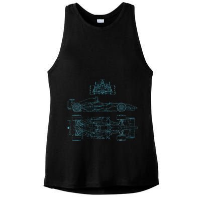 Formula Racecar Schematic Racing Formula Racecar Driver Ladies PosiCharge Tri-Blend Wicking Tank