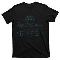 Formula Racecar Schematic Racing Formula Racecar Driver T-Shirt