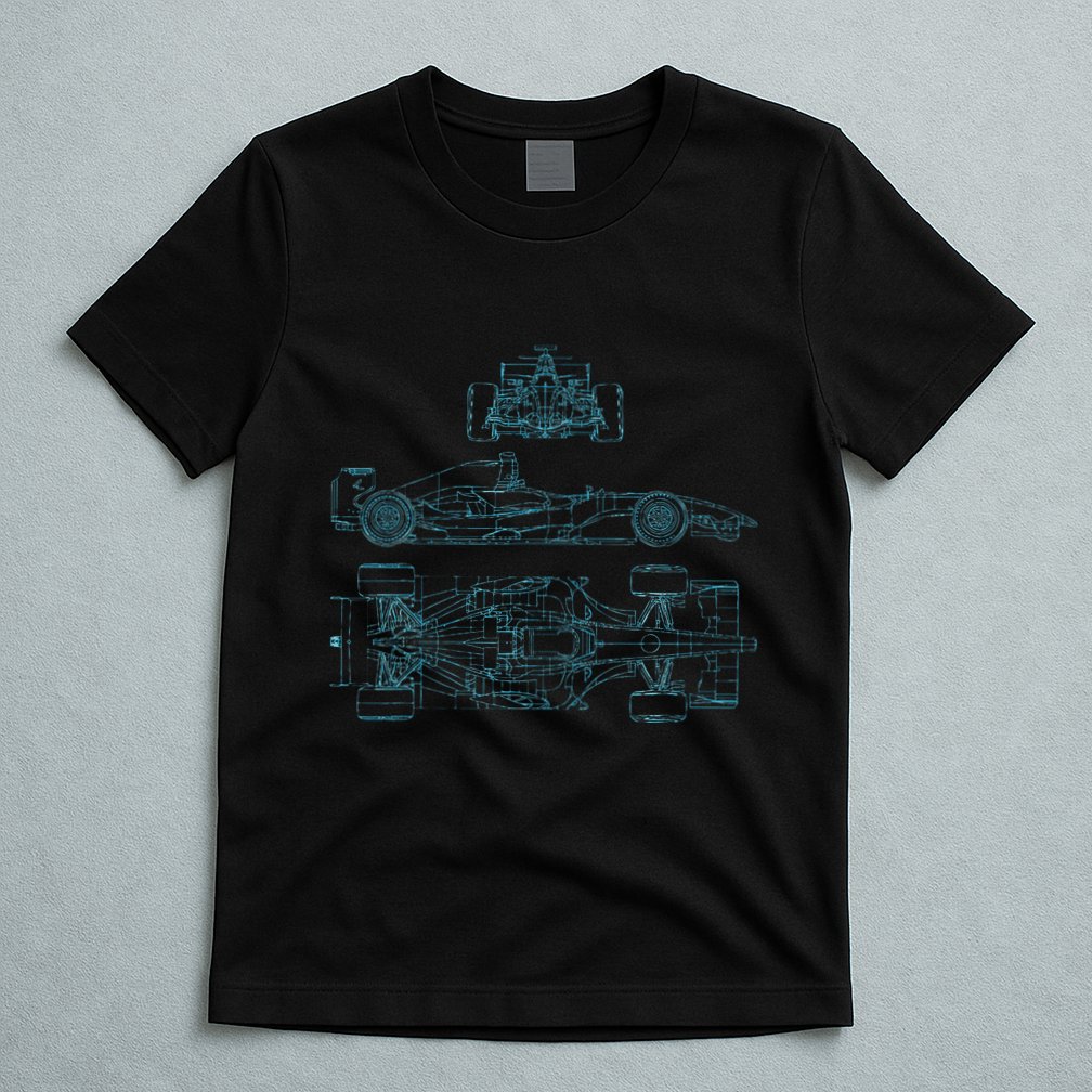 Formula Racecar Schematic Racing Formula Racecar Driver T-Shirt