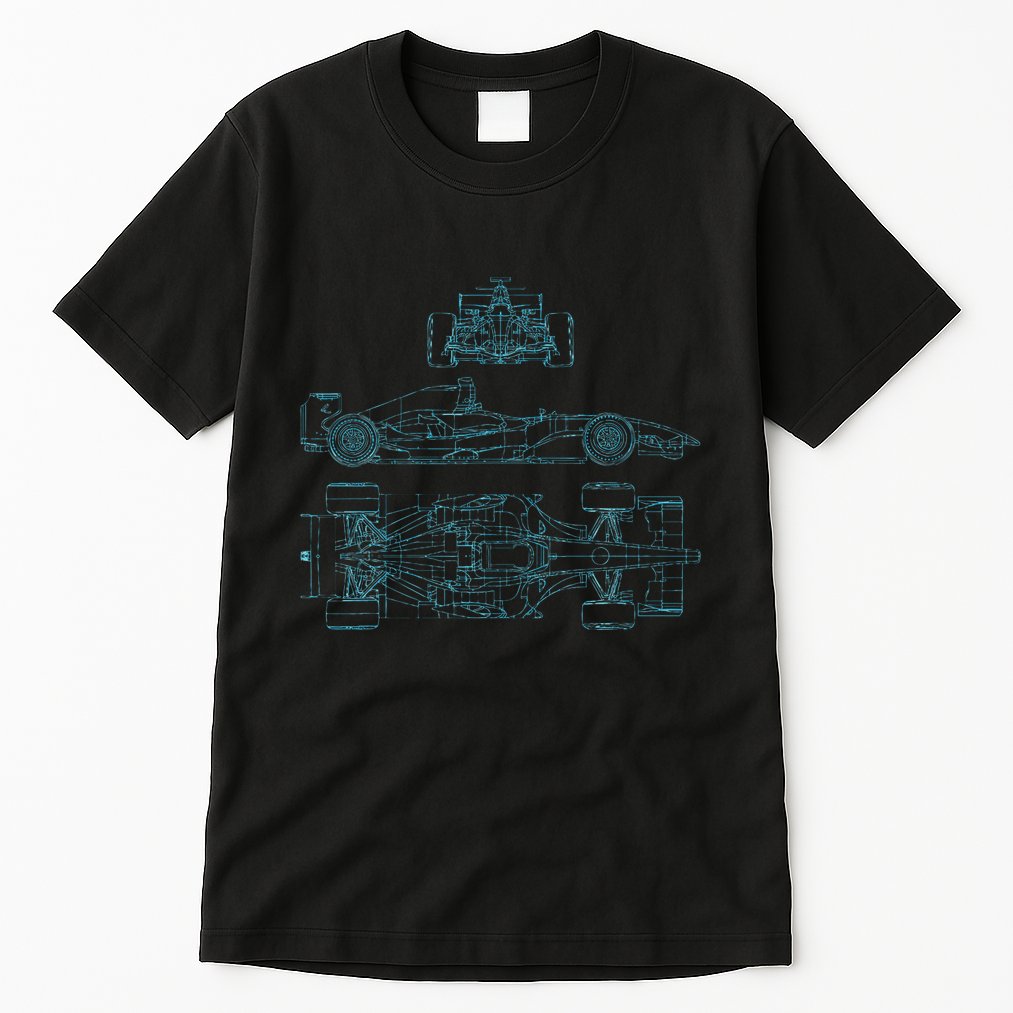 Formula Racecar Schematic Racing Formula Racecar Driver Tall T-Shirt