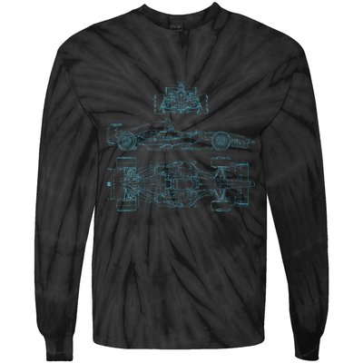 Formula Racecar Schematic Racing Formula Racecar Driver Tie-Dye Long Sleeve Shirt