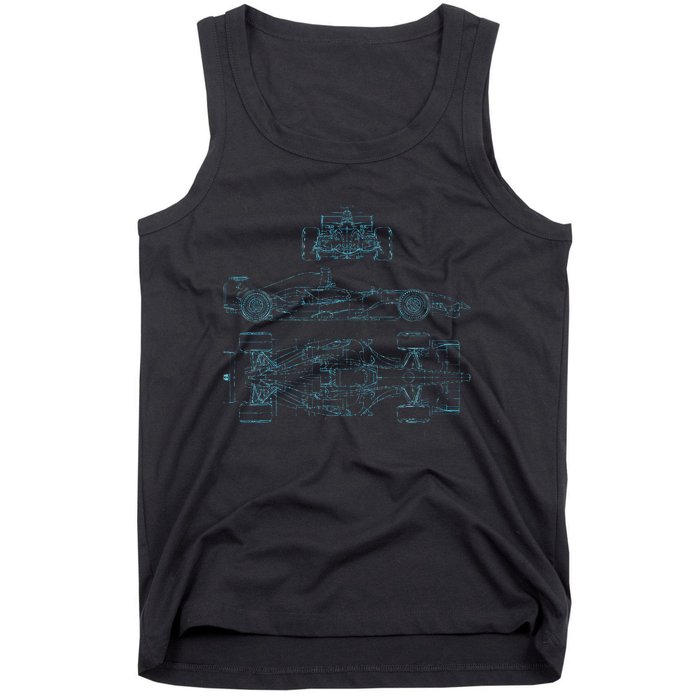 Formula Racecar Schematic Racing Formula Racecar Driver Tank Top