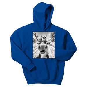 Funny Reindeer Selfie Christmas Gift Kids Hoodie