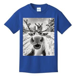 Funny Reindeer Selfie Christmas Gift Kids T-Shirt