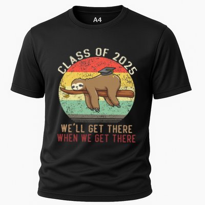 Funny Retro Senior Class Of 2025 Sloth Cap Graduation Gifts Performance Shirt