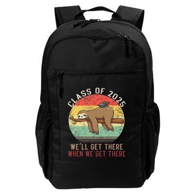 Funny Retro Senior Class Of 2025 Sloth Cap Graduation Gifts Backpack