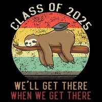 Funny Retro Senior Class Of 2025 Sloth Cap Graduation Gifts Sustainable Bucket Hat