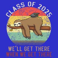 Funny Retro Senior Class Of 2025 Sloth Cap Graduation Gifts Button