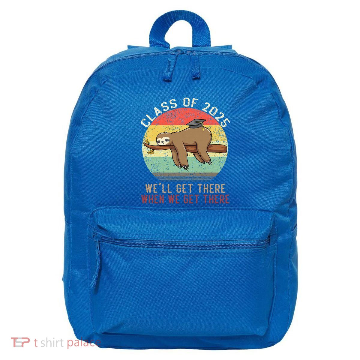 Funny Retro Senior Class Of 2025 Sloth Cap Graduation Gifts 16 in Basic Backpack