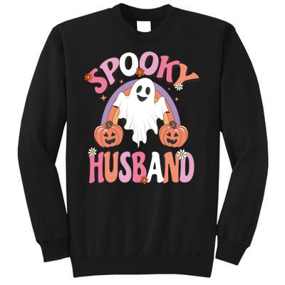 Family Retro Spook Husband Groovy Retro Halloween Ghost Costume Gift Sweatshirt