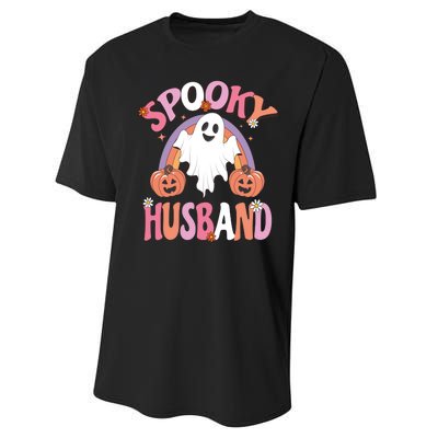 Family Retro Spook Husband Groovy Retro Halloween Ghost Costume Gift Performance Sprint T-Shirt