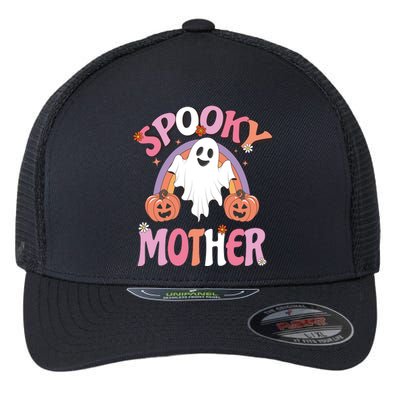 Family Retro Spook Mother Groovy Retro Halloween Ghost Costume Gift Flexfit Unipanel Trucker Cap