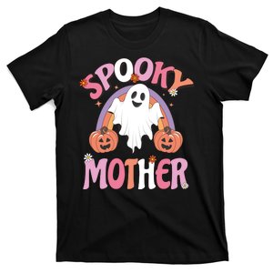 Family Retro Spook Mother Groovy Retro Halloween Ghost Costume Gift T-Shirt