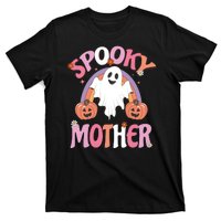 Family Retro Spook Mother Groovy Retro Halloween Ghost Costume Gift T-Shirt