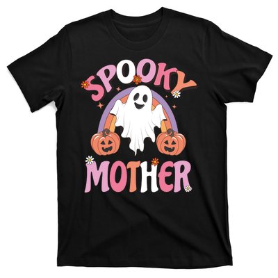 Family Retro Spook Mother Groovy Retro Halloween Ghost Costume Gift T-Shirt