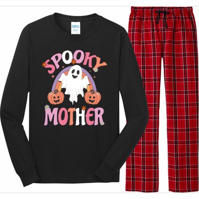 Family Retro Spook Mother Groovy Retro Halloween Ghost Costume Gift Long Sleeve Pajama Set