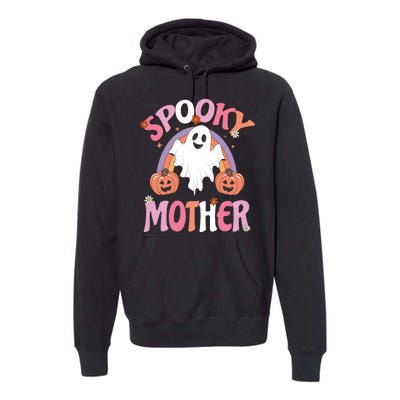 Family Retro Spook Mother Groovy Retro Halloween Ghost Costume Gift Premium Hoodie